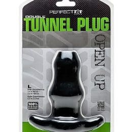 PERFECT FIT BRAND - DOUBLE TUNNEL PLUG LARGE BLACK 2